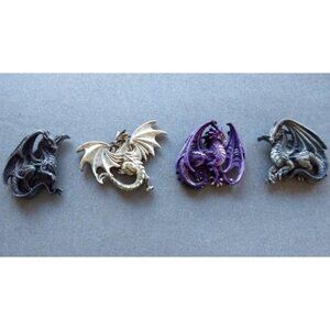 New Dragon's Ruth Thompson Set of 4 Collectible Sculptural Dragons Refrigerator